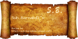 Suh Barnabás névjegykártya